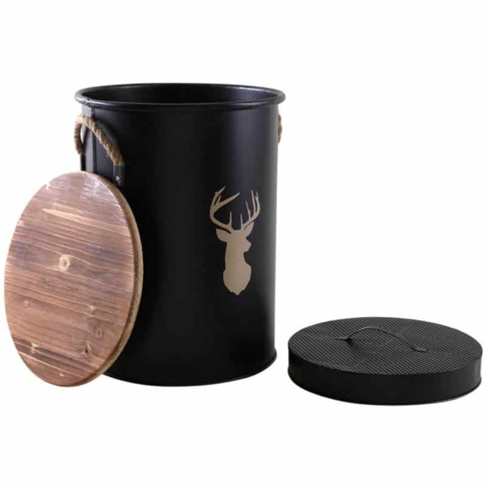 Seau à pellets - tabouret 2 en 1 cerf