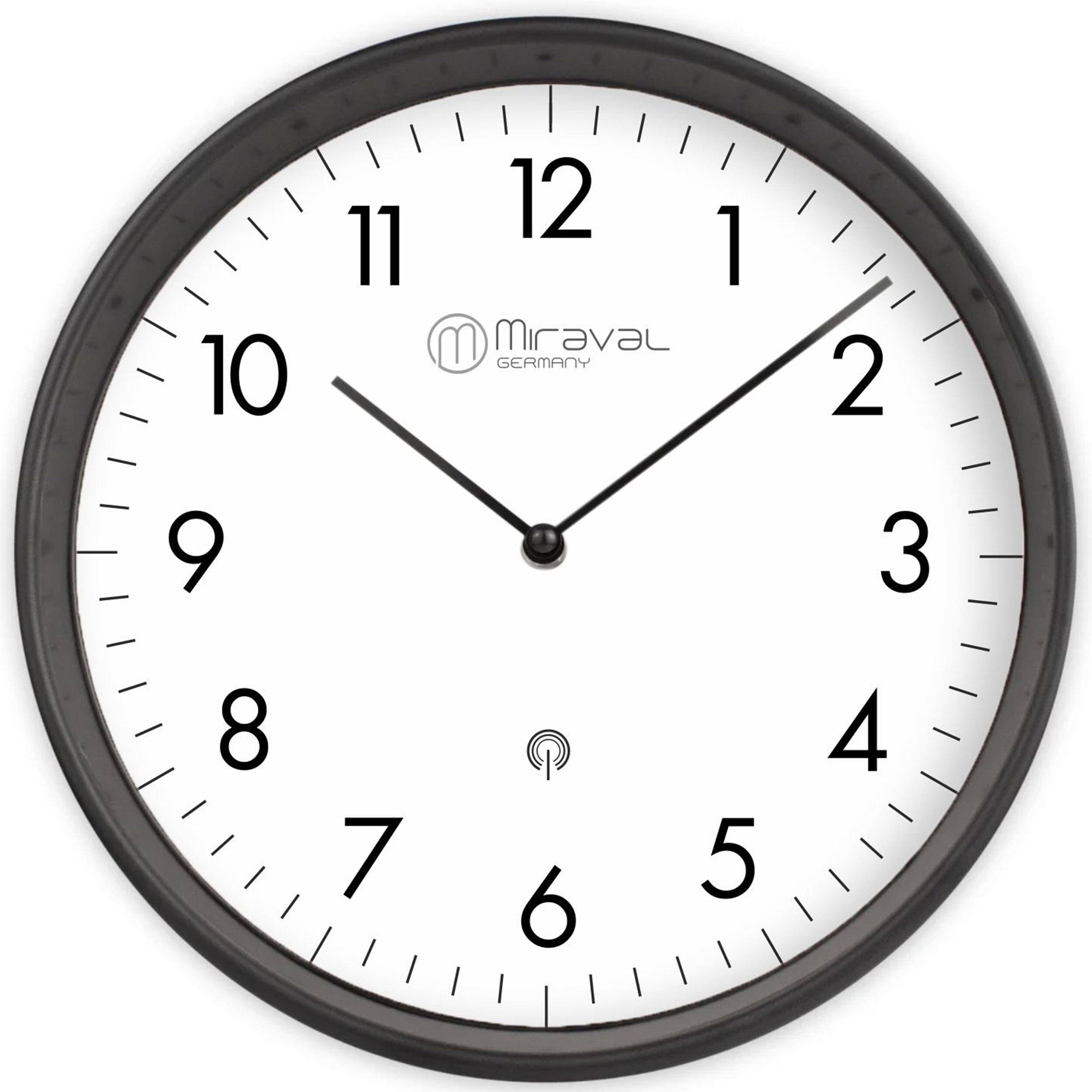MiravalMiraval Design Funk-Wanduhr mit Kunststoffgehäuse 250 mm geräuschlos
