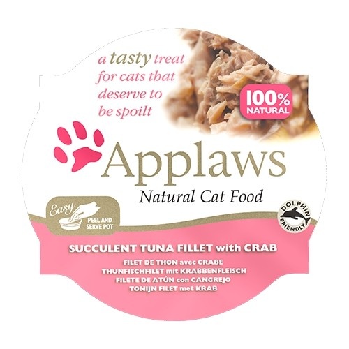 60g de ração para gatos Applaws de atum e caranguejo