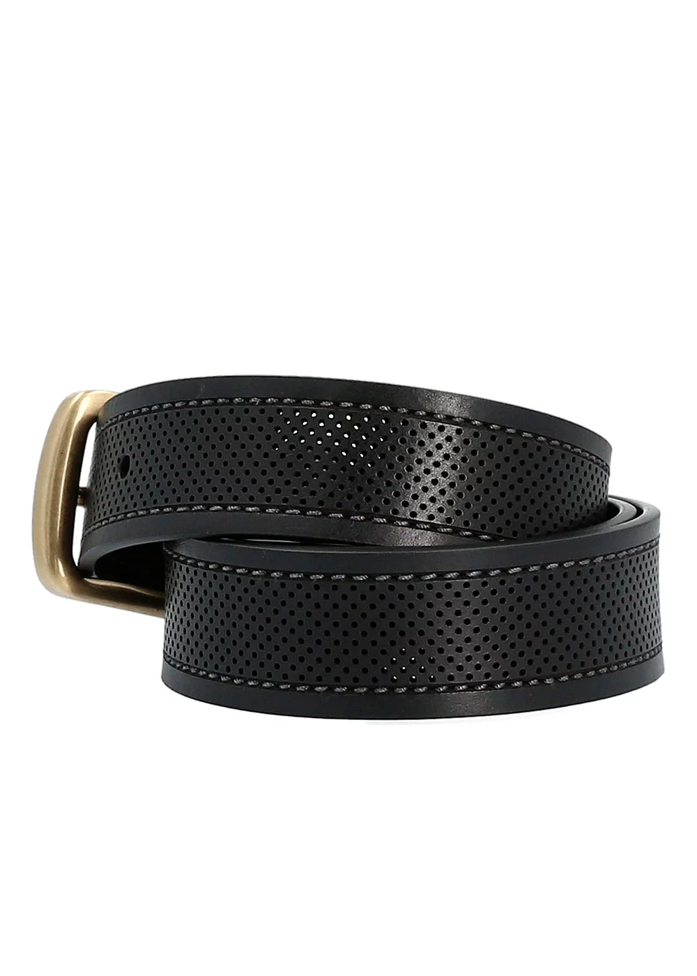 CEINTURE OAKWOOD CUIR MINI PERFOS NOIR