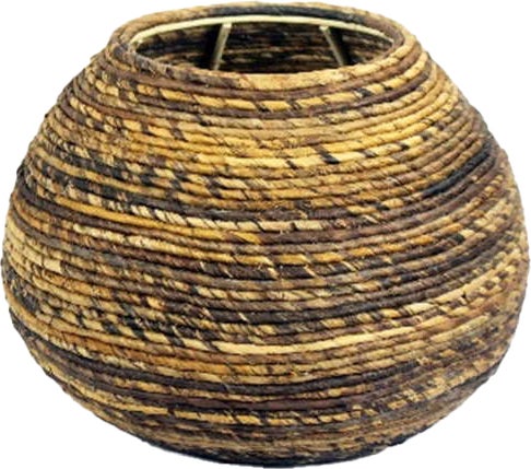 Van der Leeden vaas Abaca naturel / bruin D 35 H 25 cm