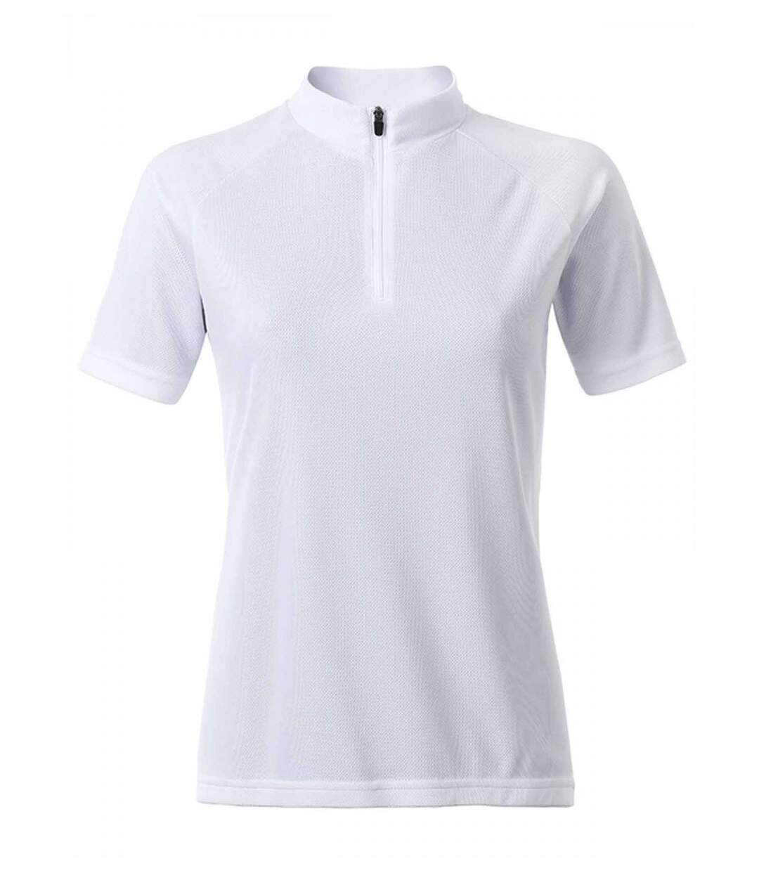 maillot cycliste zippé - FEMME - JN511 - blanc