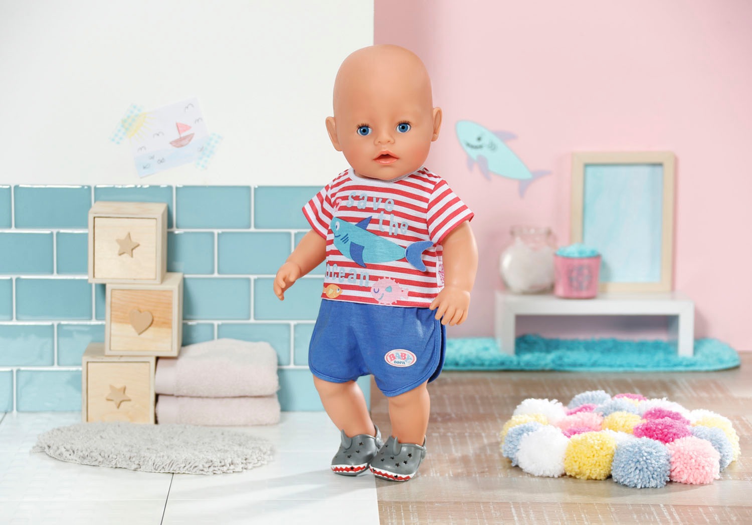 Baby Born Puppenkleidung »Bath Pyjamas & Clogs blau, 43 cm«
