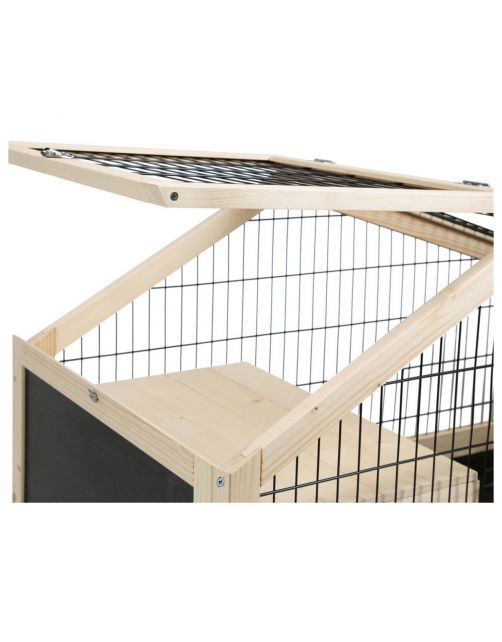 Beeztees Konijnenkooi Mex - Dierenverblijf - 116X54x65 cm Zwart Blank