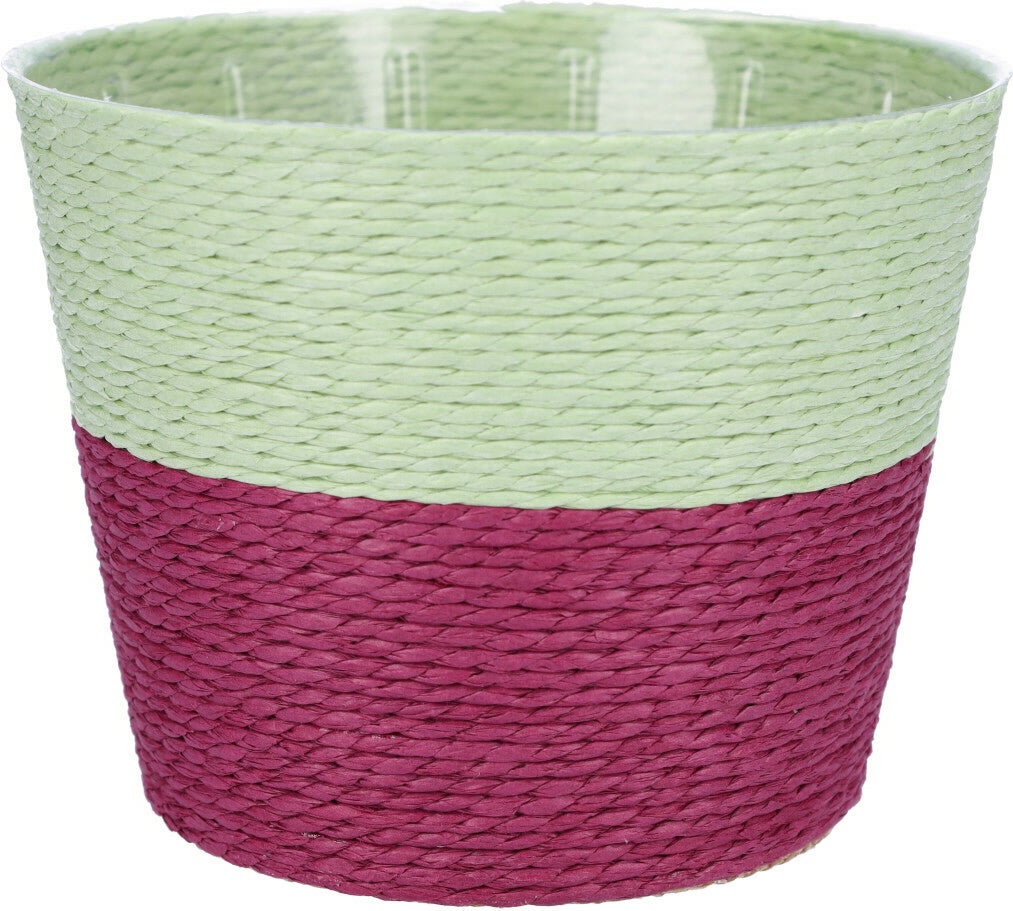 Duif plantenmand Riley duotoon groen / paars D 13,5 H 11 cm