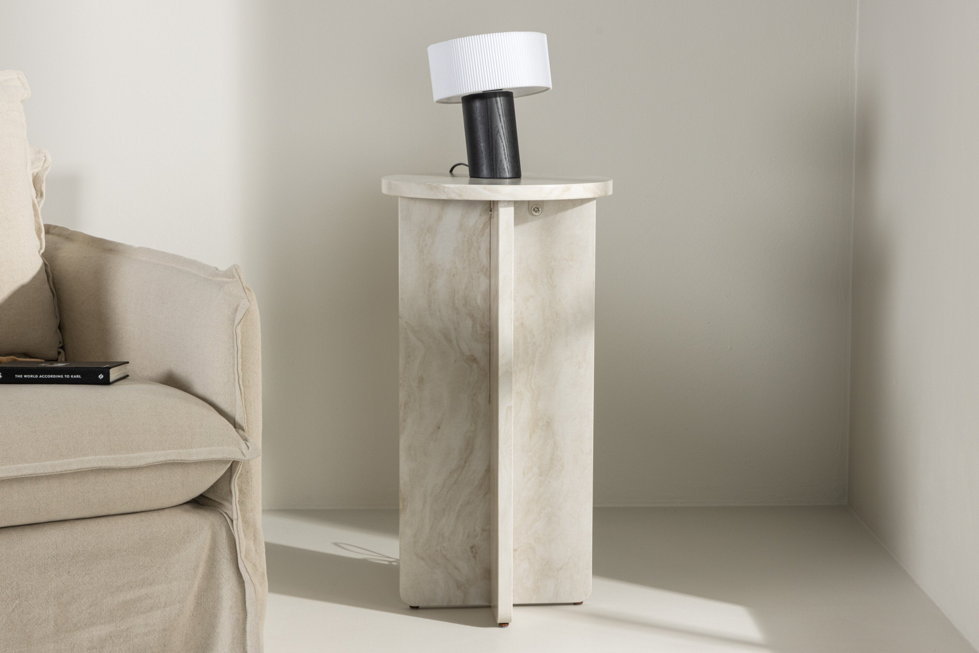Kuopio Bijzettafel - ø40 cm - Marmer Look