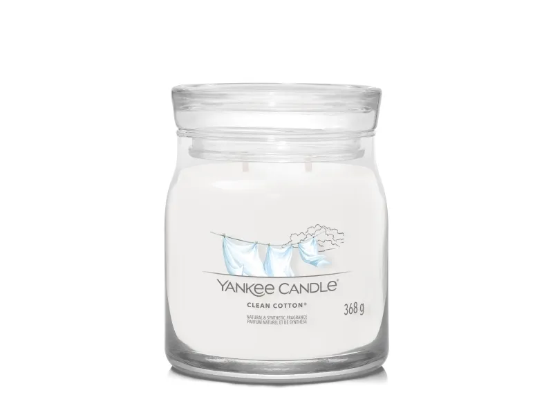 Yankee Candle Clean Cotton, Cylinder, Hvid, Bomuldsblomst, Citron, Hvid blomst, 50 t, 1 stk