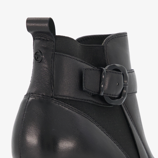Tamaris Comfort leren dames enkellaarsjes met hak