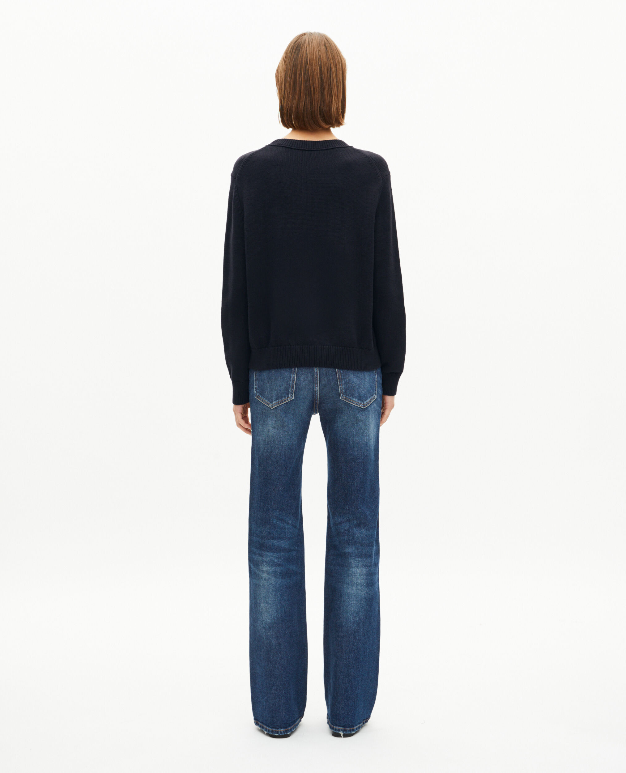 Pull drapeau anglais en coton marine