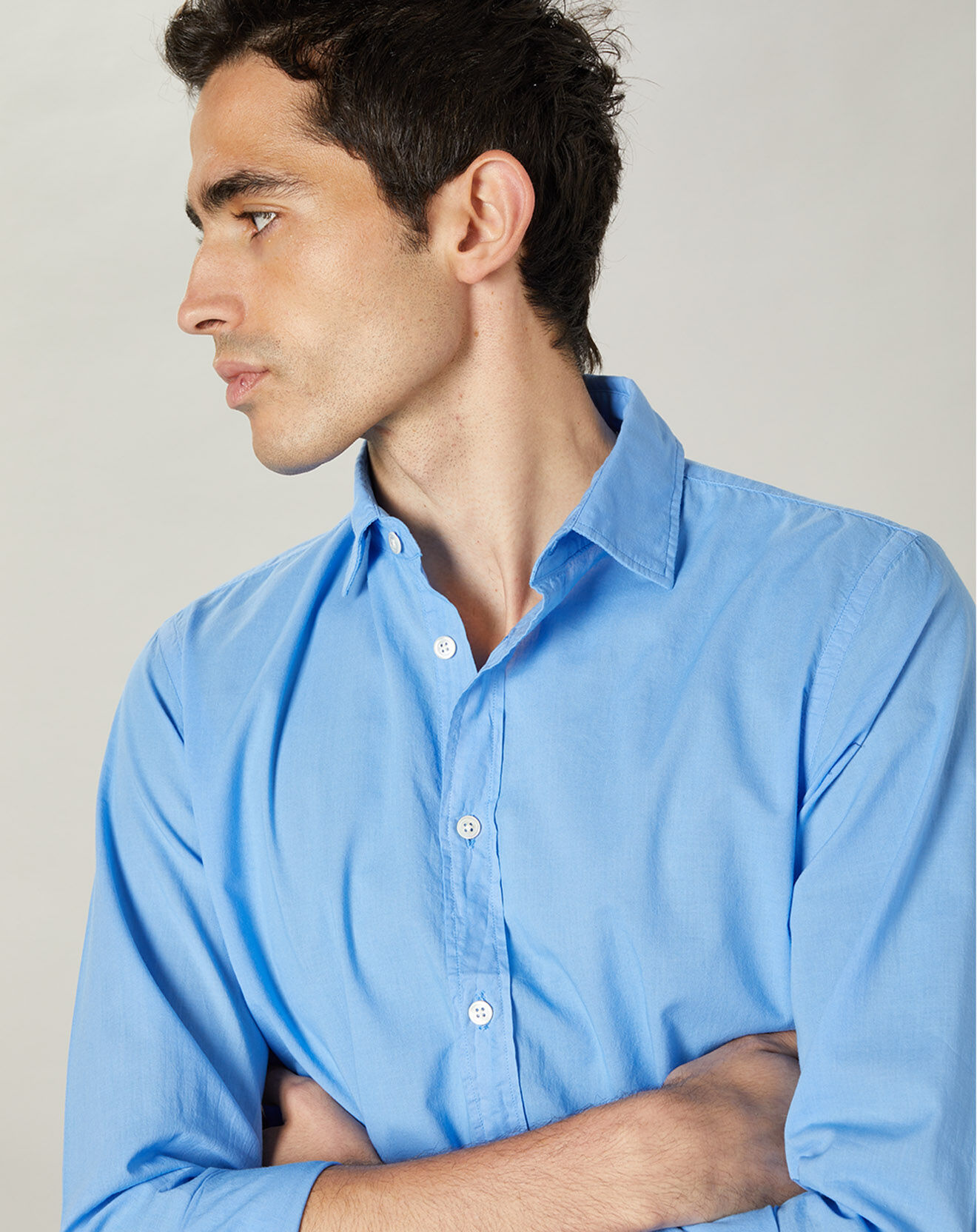 Hartford Chemise slim Sammy Pat bleue