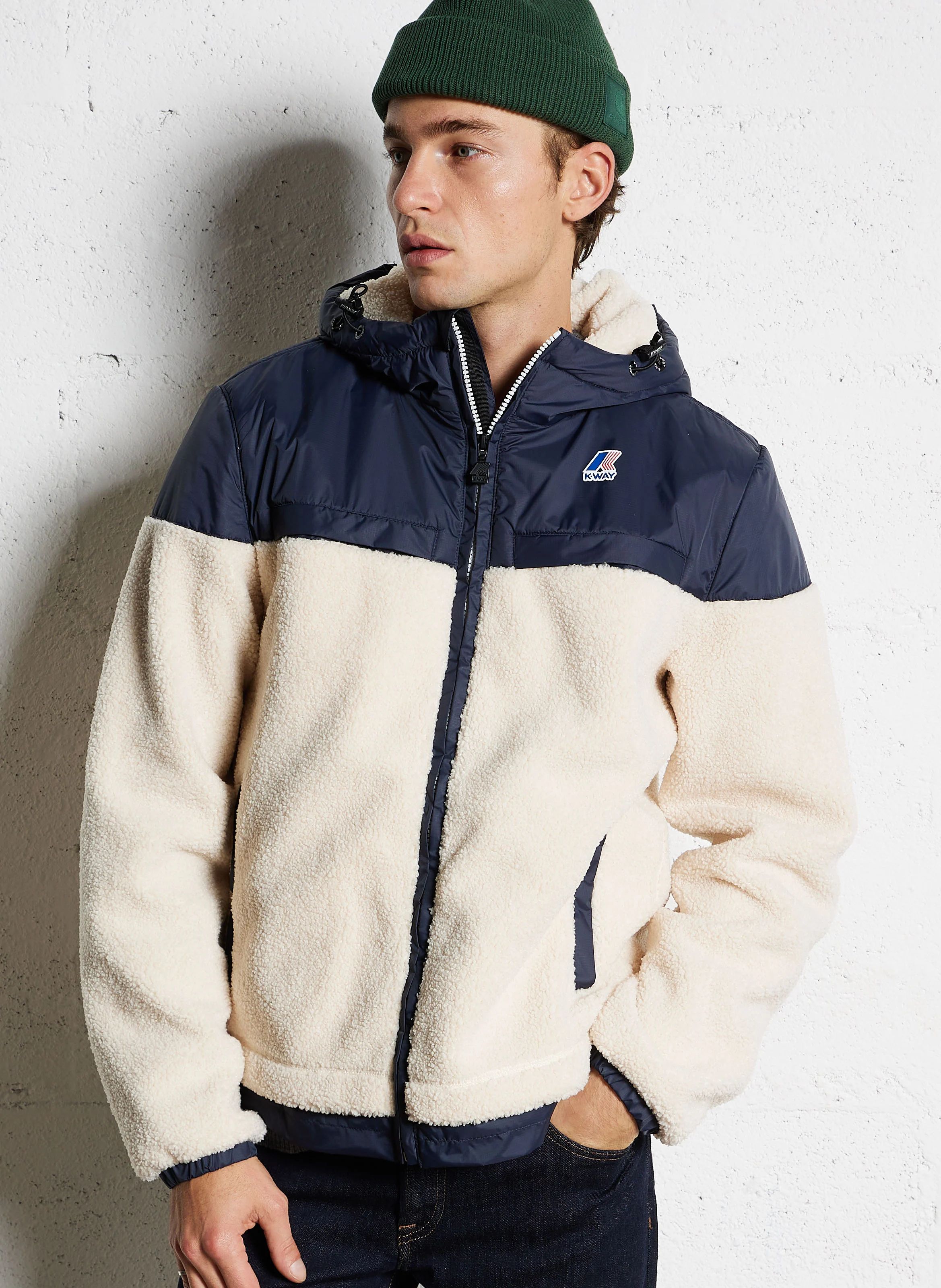 LE VRA 3.0 JILDAZ ORSETTO - Veste col montant droite en fourrure synthétique | Bleu
