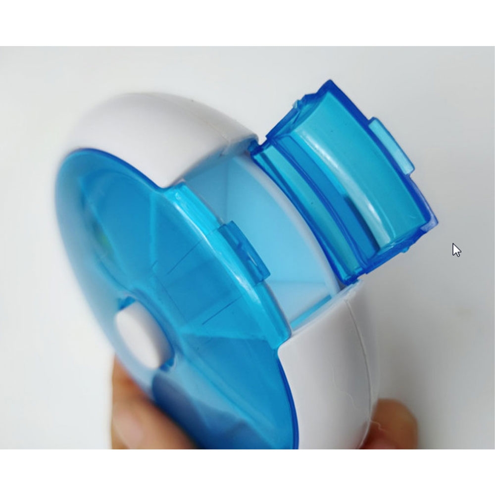 (Ø8.5cm) Medikamenten Dosierer 7 Tage Dosett Tablettenbox Supplements Pillendose Tablettenspender - Blau / Weiss