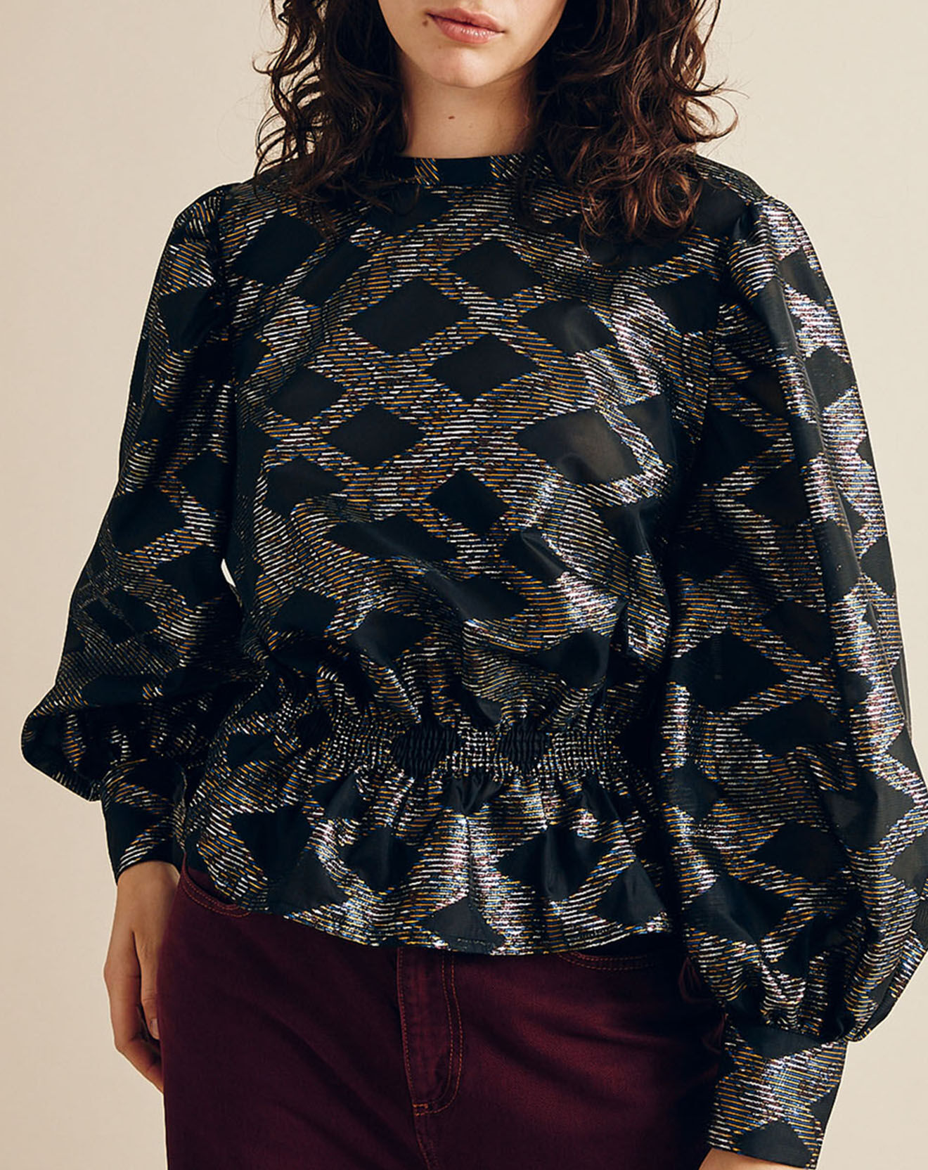 Chloé Stora Blouse Beirut imprimée noir/multicolore