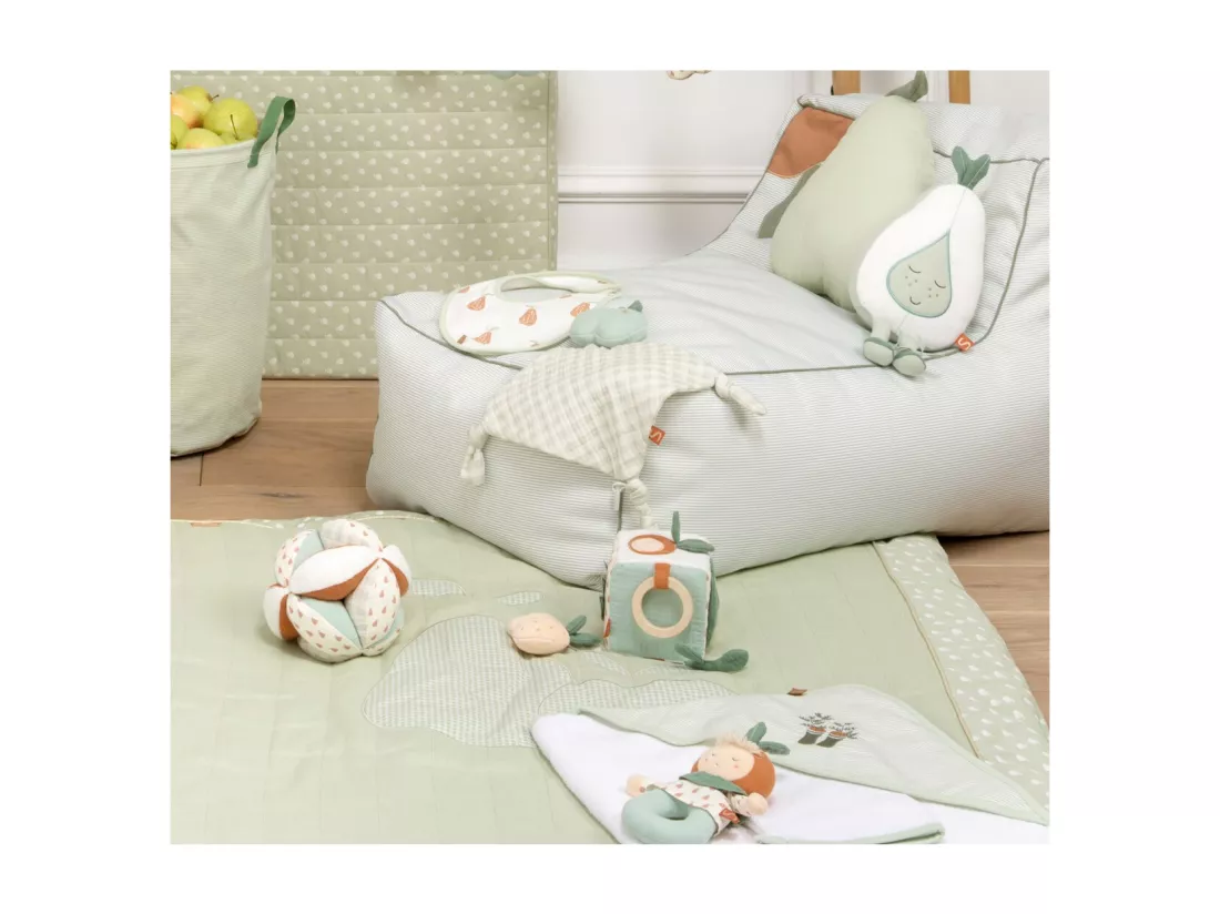 Cube d'activités bébé en velours blanc