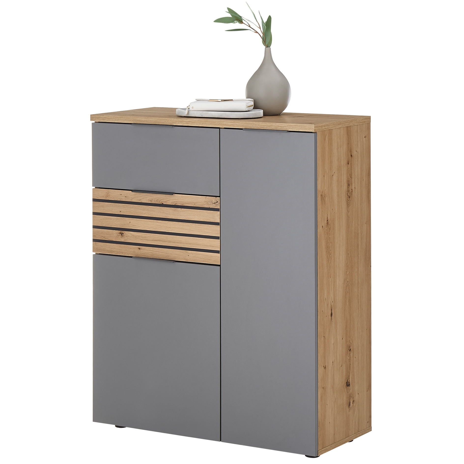 Garderobenkommode - Artisan Eiche - grau - 85 cm