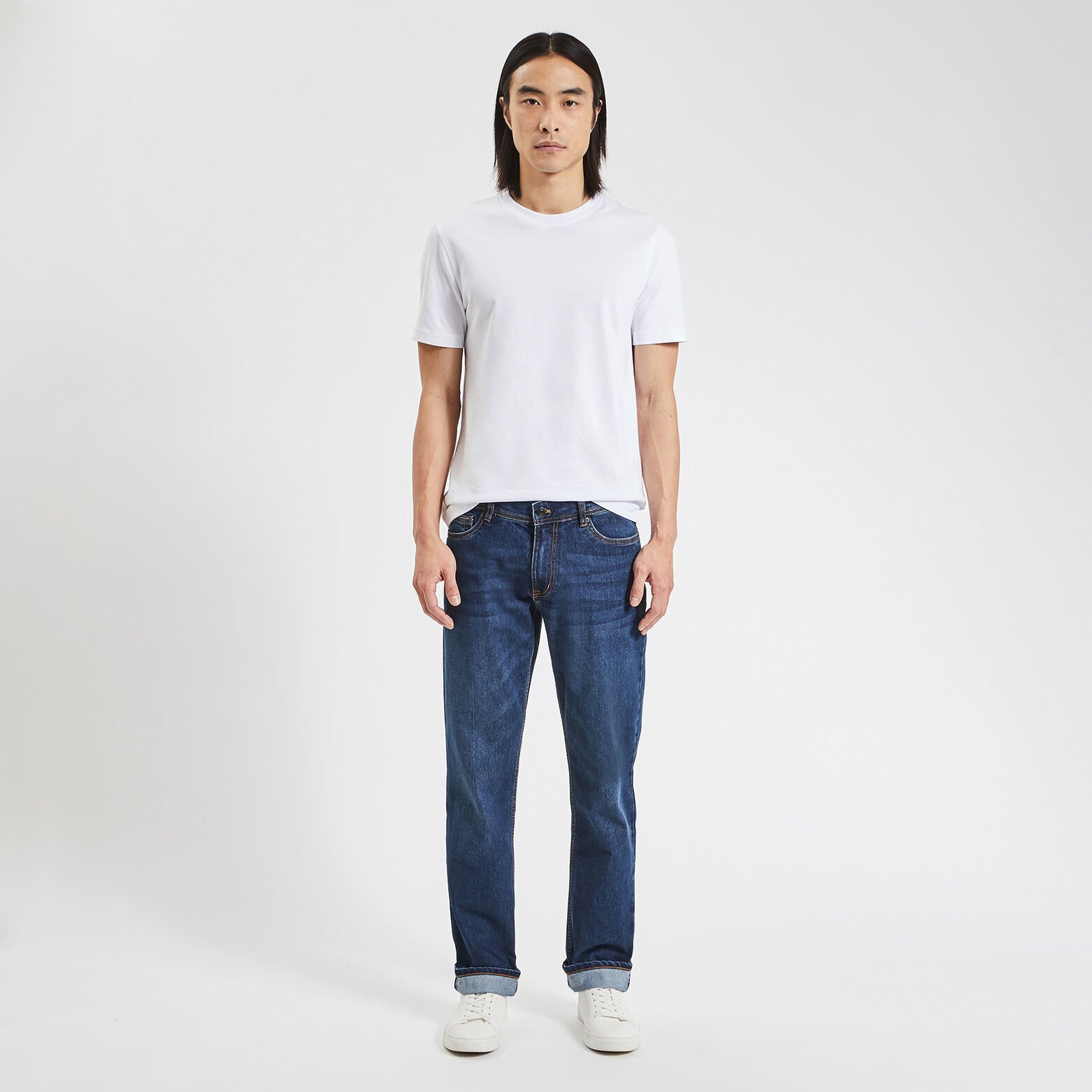 Jean regular en coton et polyester recyclés waterl Bleu