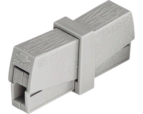 Wago 224-201 Serviceklem 0,5-2,5 mm² Verlichtingsklem grijs 50 stuks