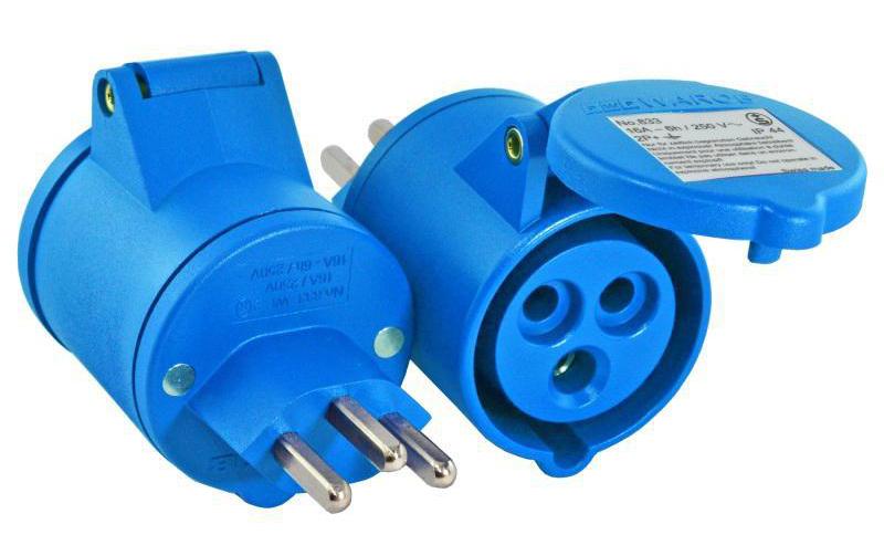 Adapterstecker T23 auf CEE16/3Warob Stromadapter T23 auf CEE 16-3