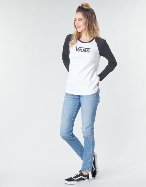 Vans - FLYING V LS RAGLAN - Blanc / Noir