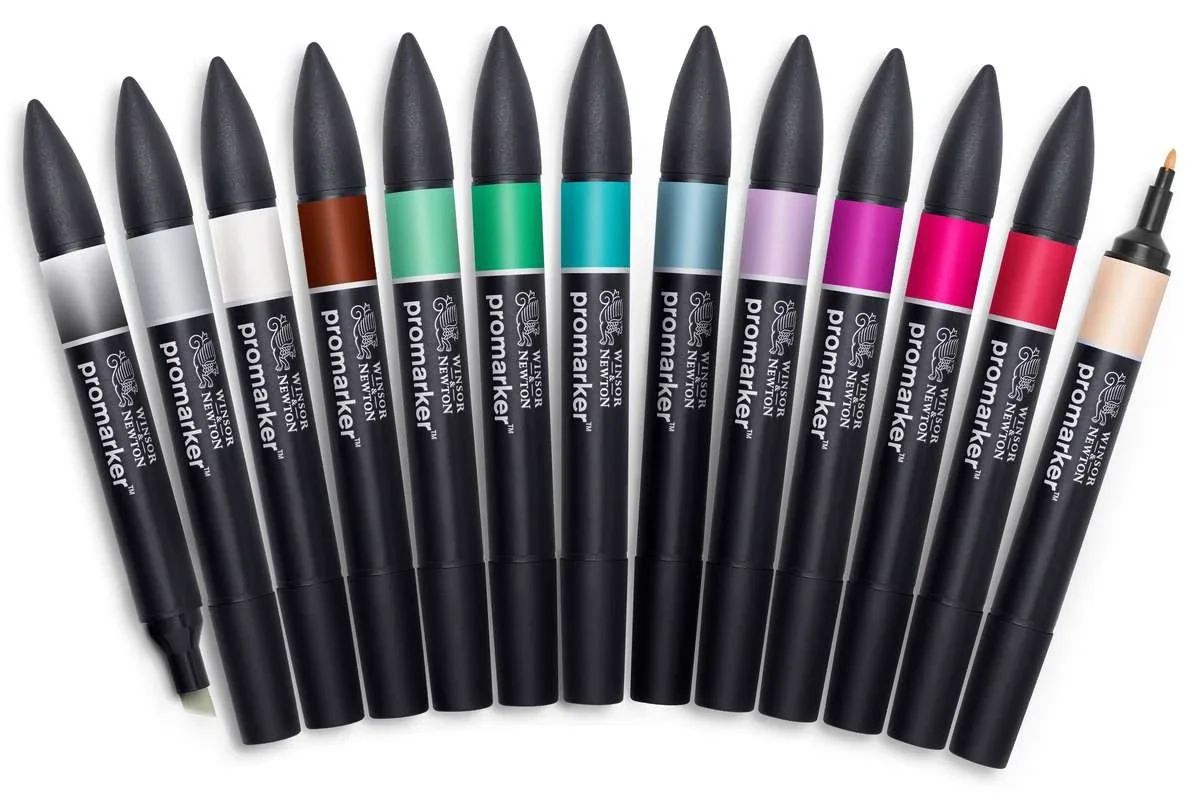 Winsor & Newton - Promarker tuscher 12+1 stk. – Manga Chibi
