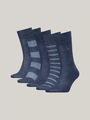 Caixa de presente com 5 pares de meias clássicas com estampa de bandeira.