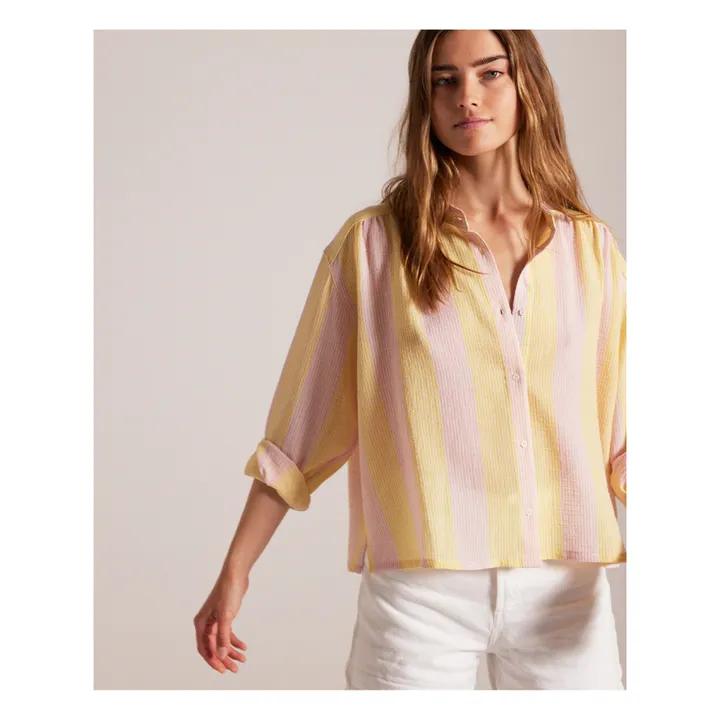 Sacrécoeur Blouse Ella Rayures Coton Bio | Jaune