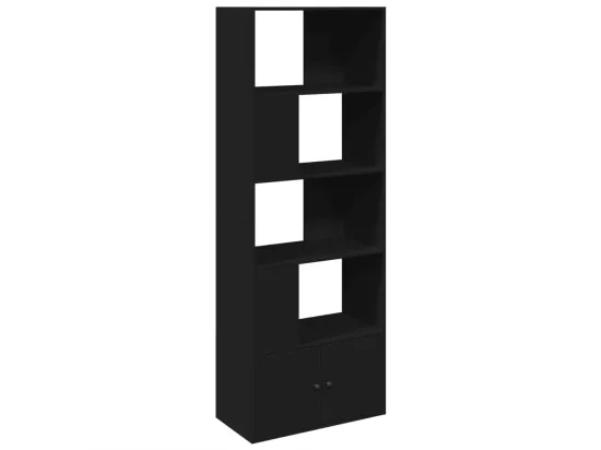 Bibliothèque noir 70x36x189 cm bois d'ingénierie