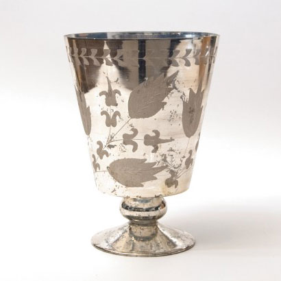 Pokal 'Bilzen', aus Silberglas, Ø 17,5 cm, H 24,5 cm von fischer's lagerhaus