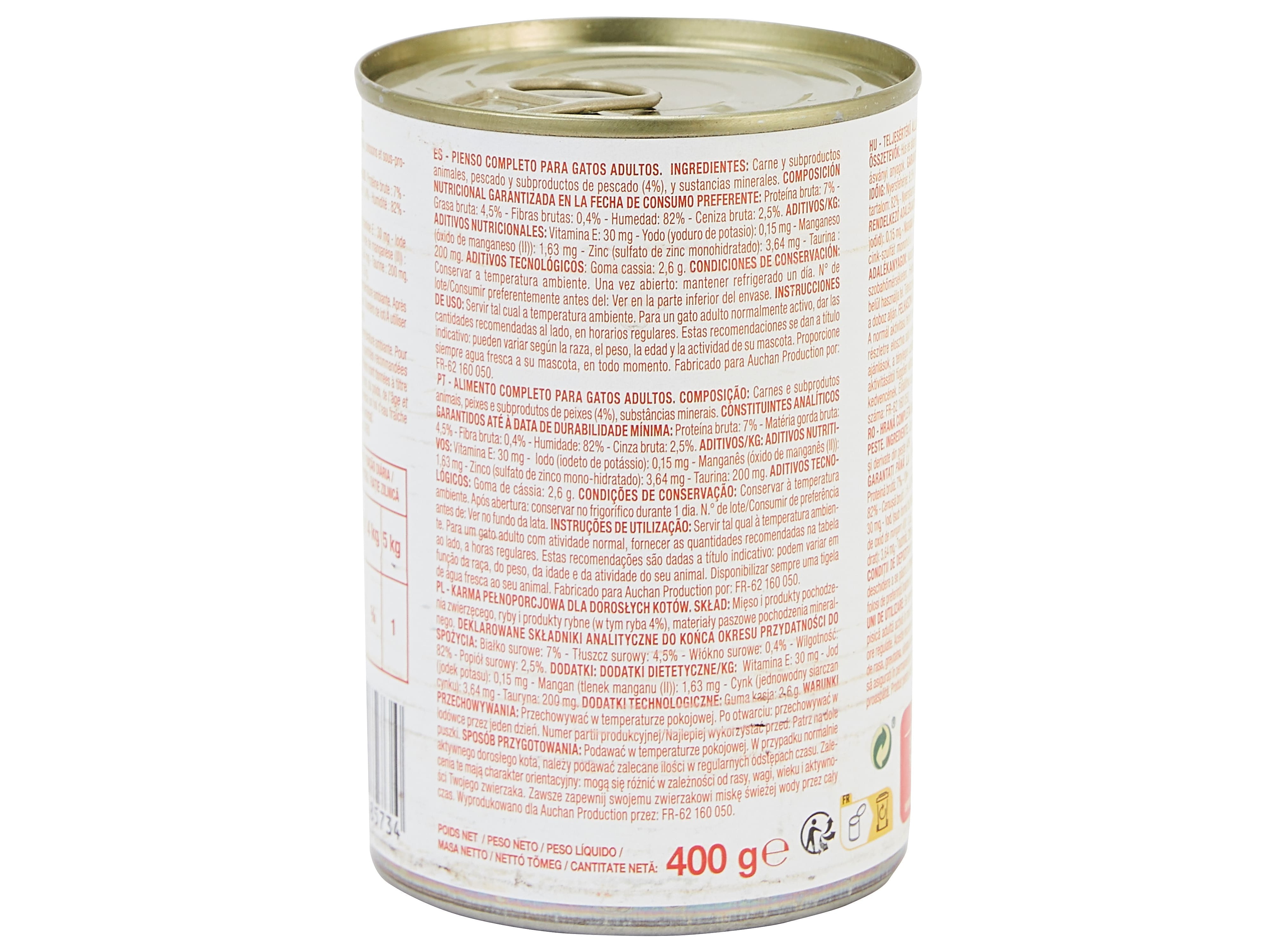 COMIDA HÚMIDA PARA GATO POLEGAR PATÊ COM PEIXE 400G