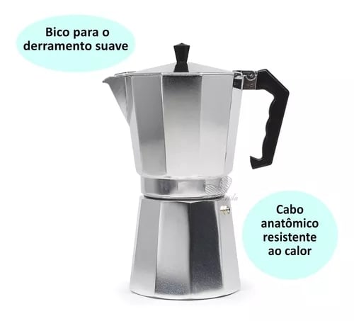 Cafeteira Italiana Moka 9 X&iacute;caras Aluminio Caf&eacute; Expresso