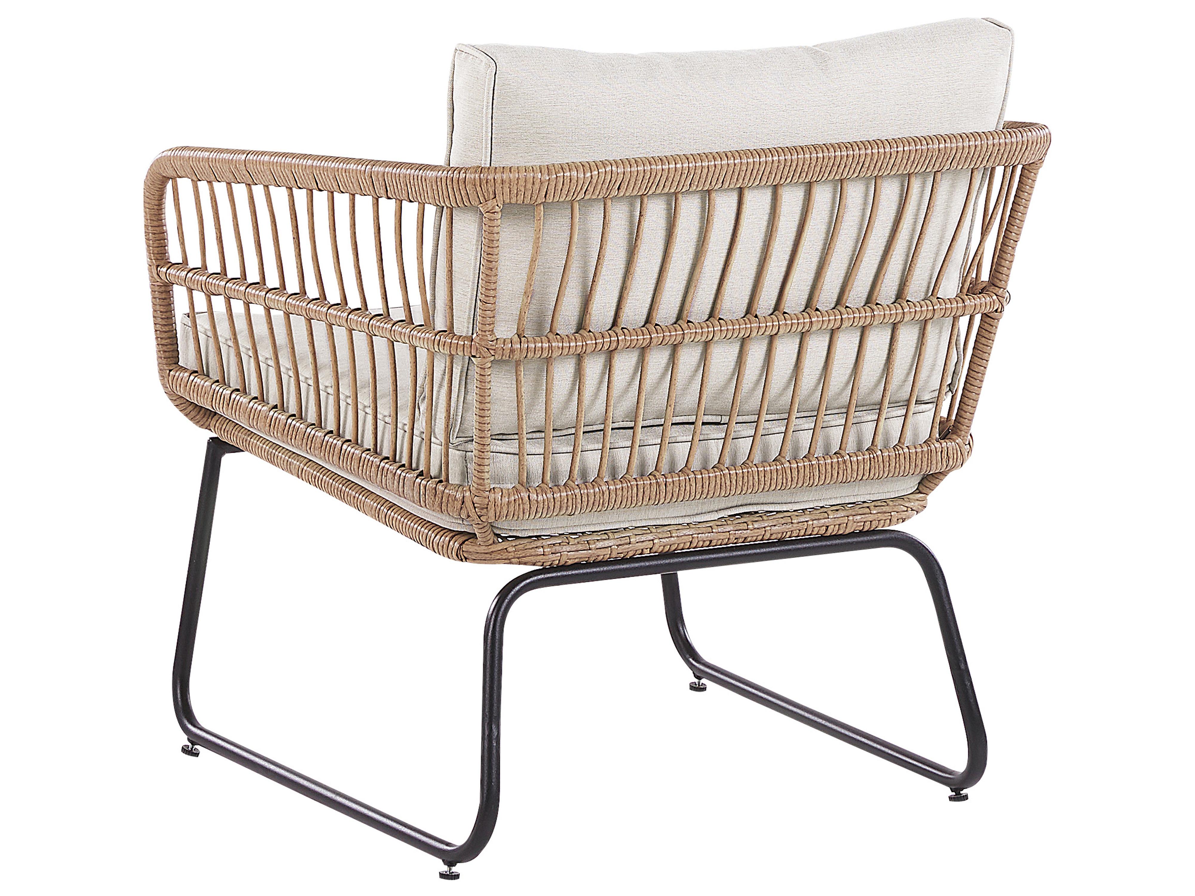 Loungeset met tafel 4-zits RAVELLO PE rotan Natuurlijk