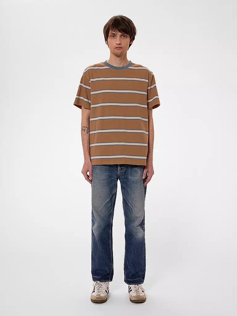 NUDIE JEANS T-Shirt LEFFE camel