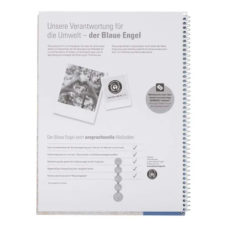 Oxford Recycling Collegeblock A4+, 80 Blatt, Liniert Rand links, 90 g/m², 4fach gelocht, SCRIBZEE®, Optik Paper®