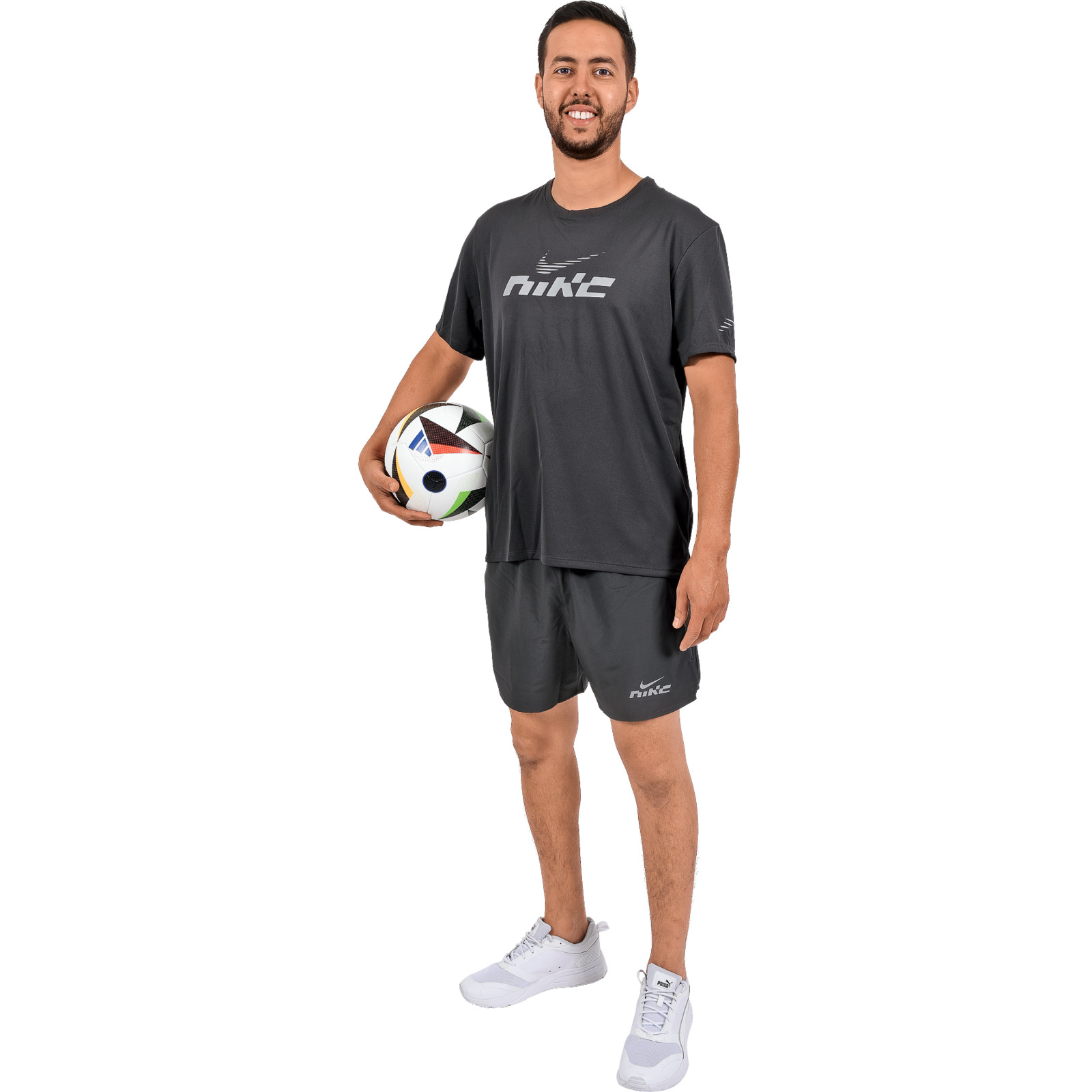 Nike Herren-T-Shirt Miler Flash Dri fit L, dunkelgrau