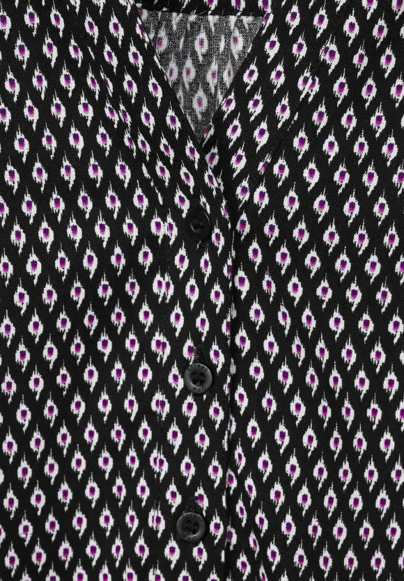 Viskosebluse mit Print - Black