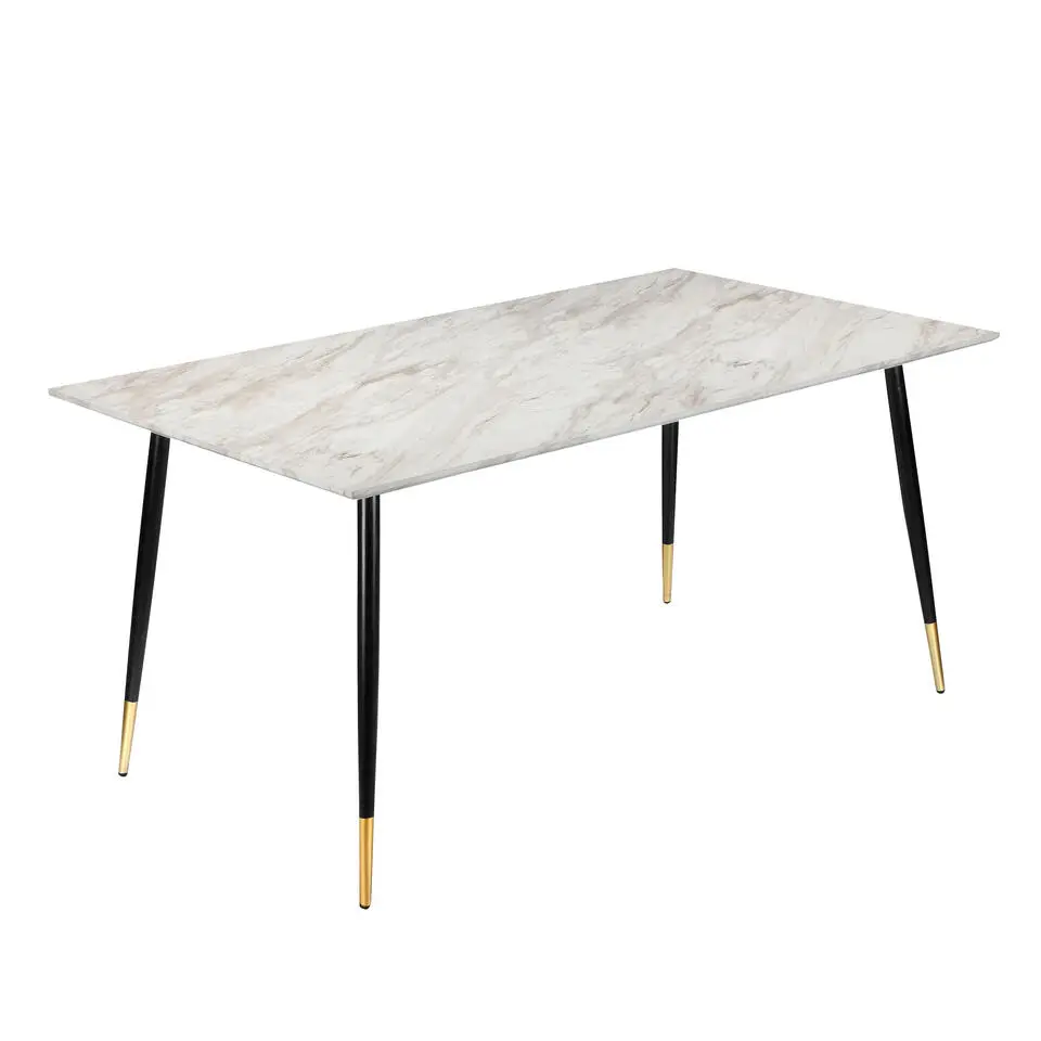 Monza - Eettafel 120x80 cm 6 zitplaatsen wit marmer look