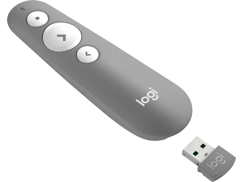 Logitech Presenter R500 s mid grey Mühelos präsentieren – auf fast jedem Gerät