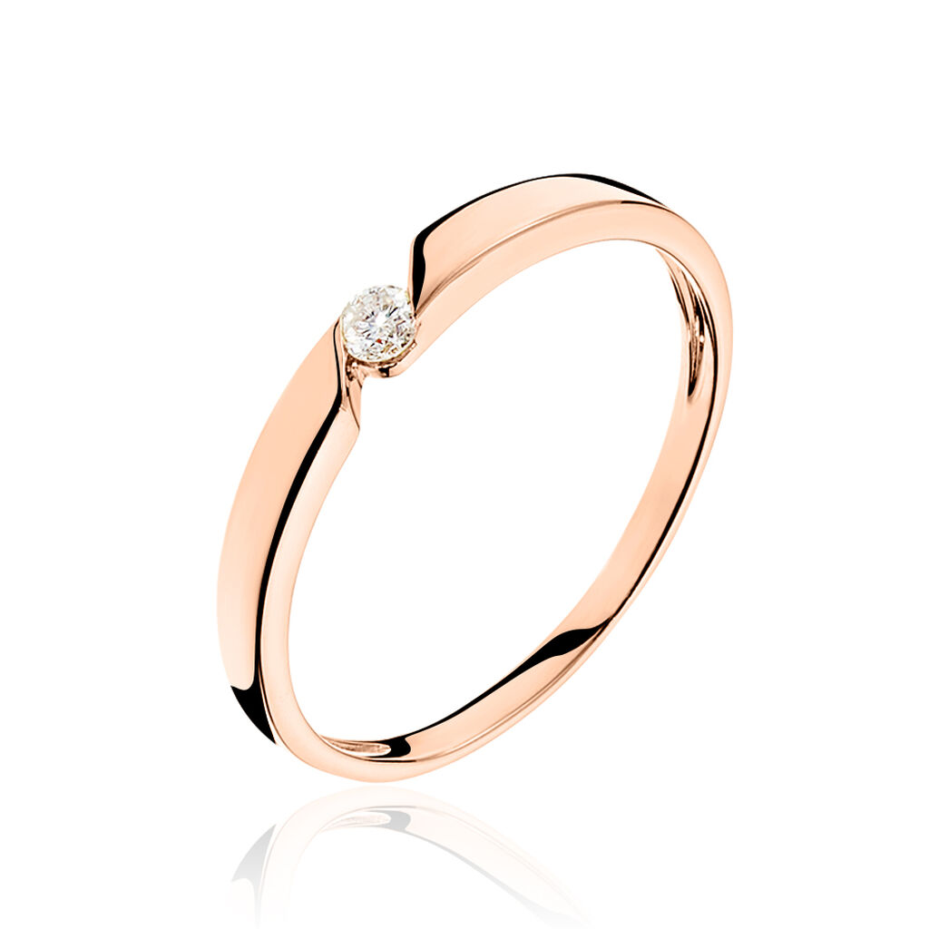 Bague Solitaire Anilie Or Rose Diamant