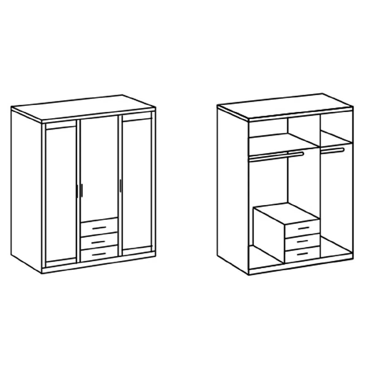 Pegane Armoire placard meuble de rangement coloris imitation chêne blanc - Longueur 135 x Hauteur 208 x Profondeur 58 cm