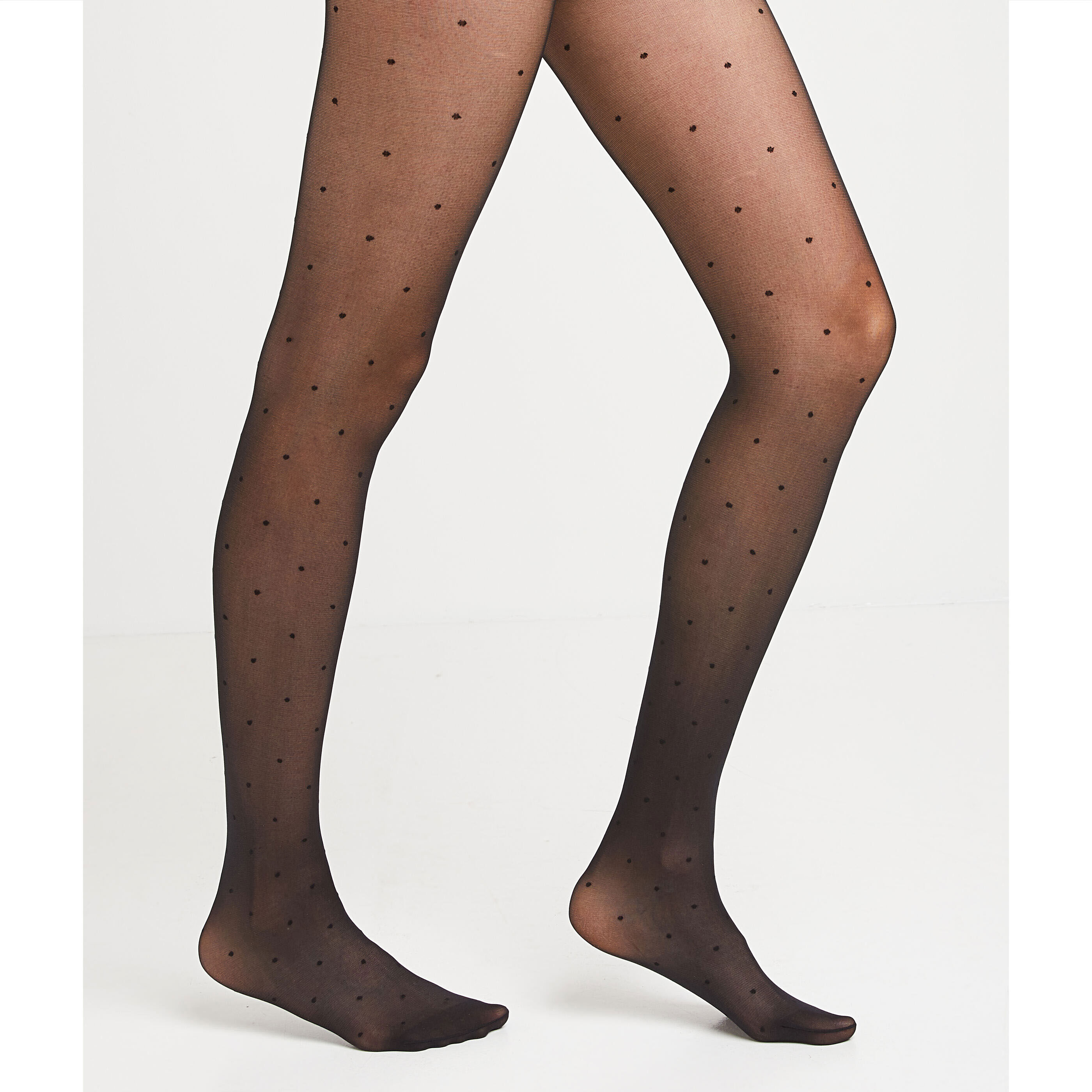 Collant noir plumetis femme - NOIR
