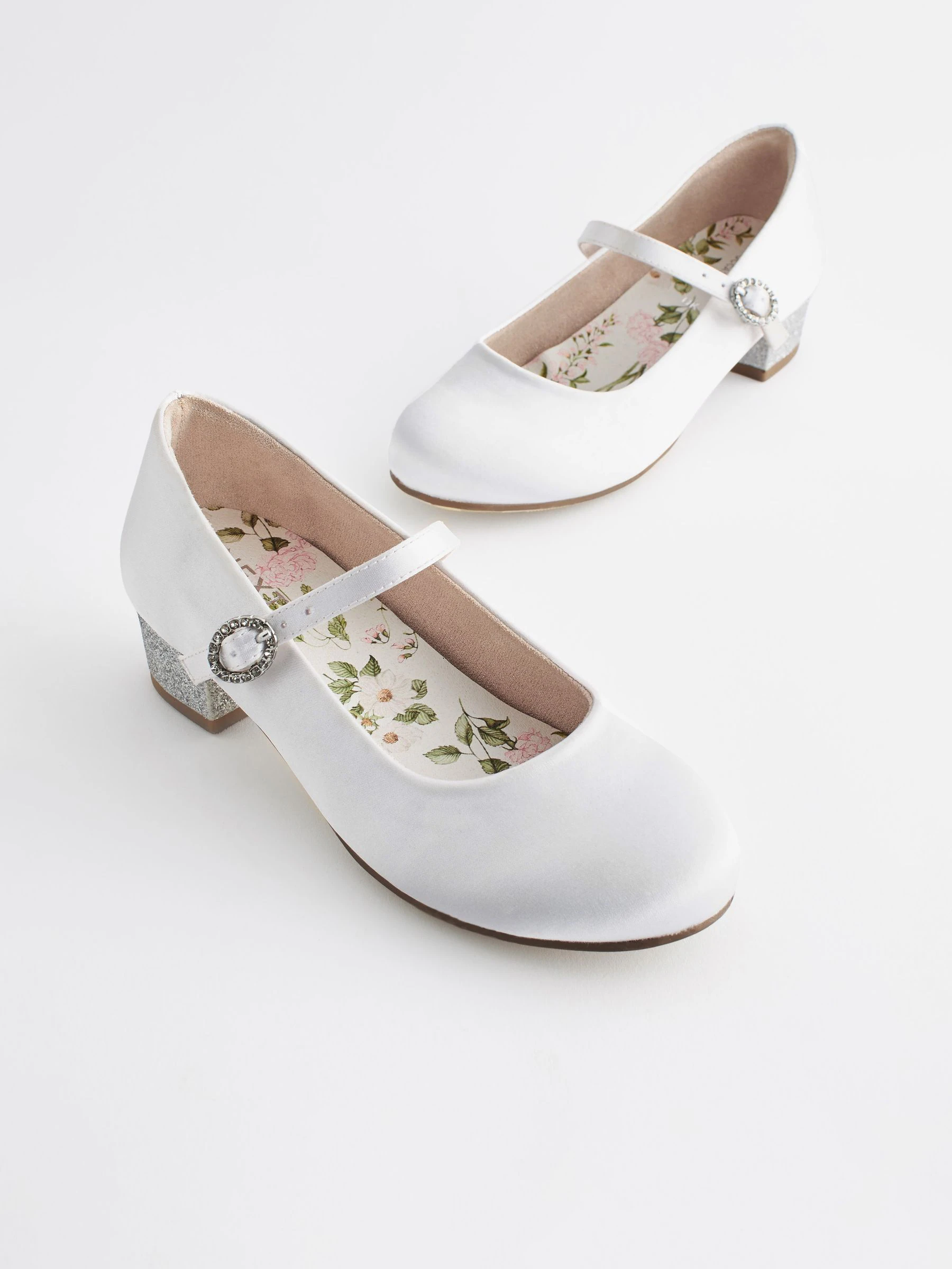 Wit - Mary Jane bloemenmeisjes hakschoenen
