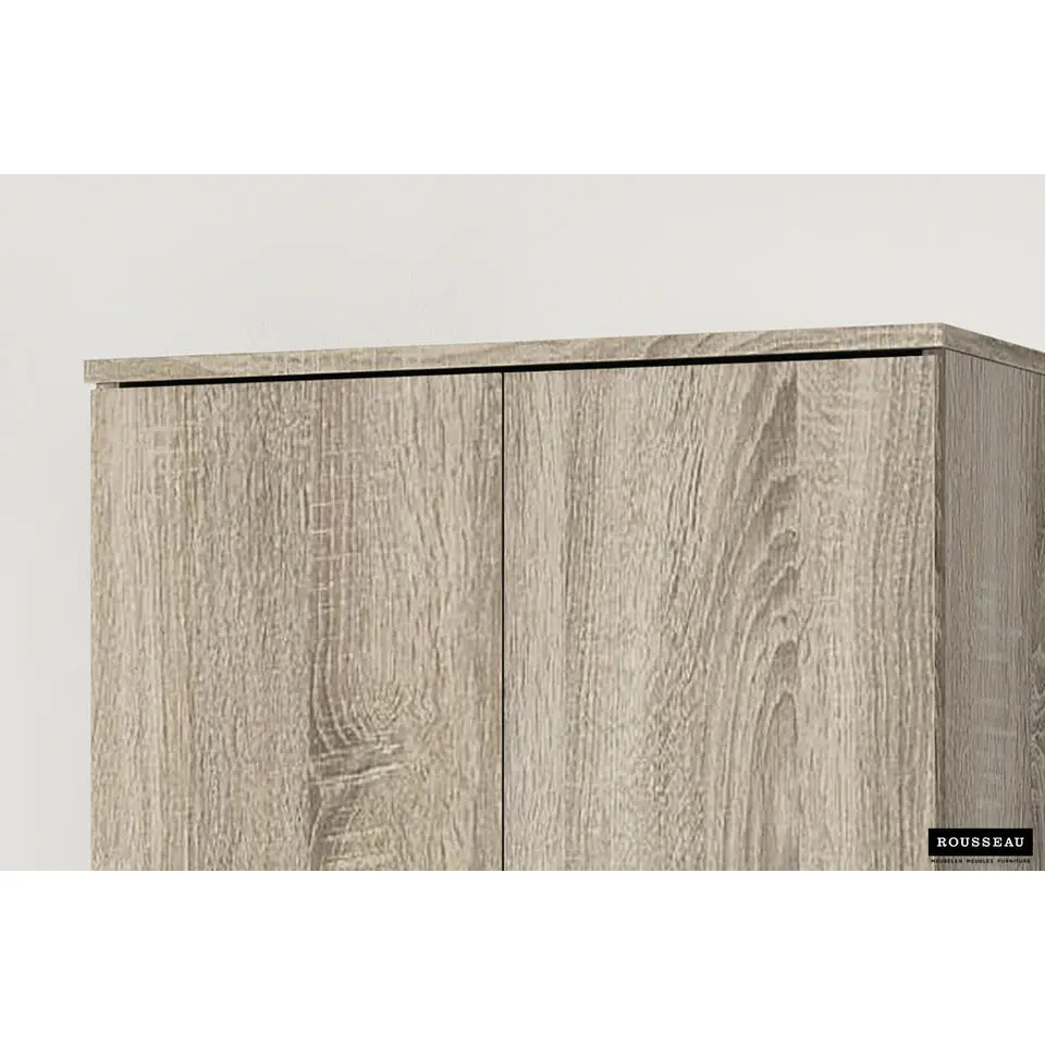Opbergkast Ray 60cm met 2 deuren en 4 legplanken - sonoma eik
