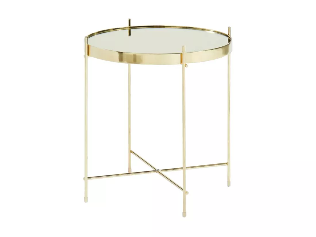 Table d'appoint MARCIA - Miroir & Métal - Doré