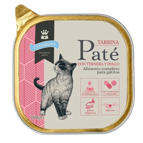Patê de carne bovina e frango para gatinhos da marca Breeders.