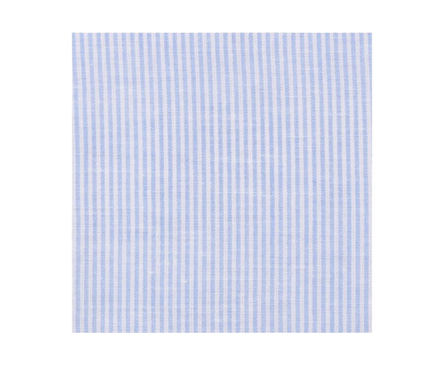 Chemise coton et lin rayée bleu et blanc - CLÉBERT