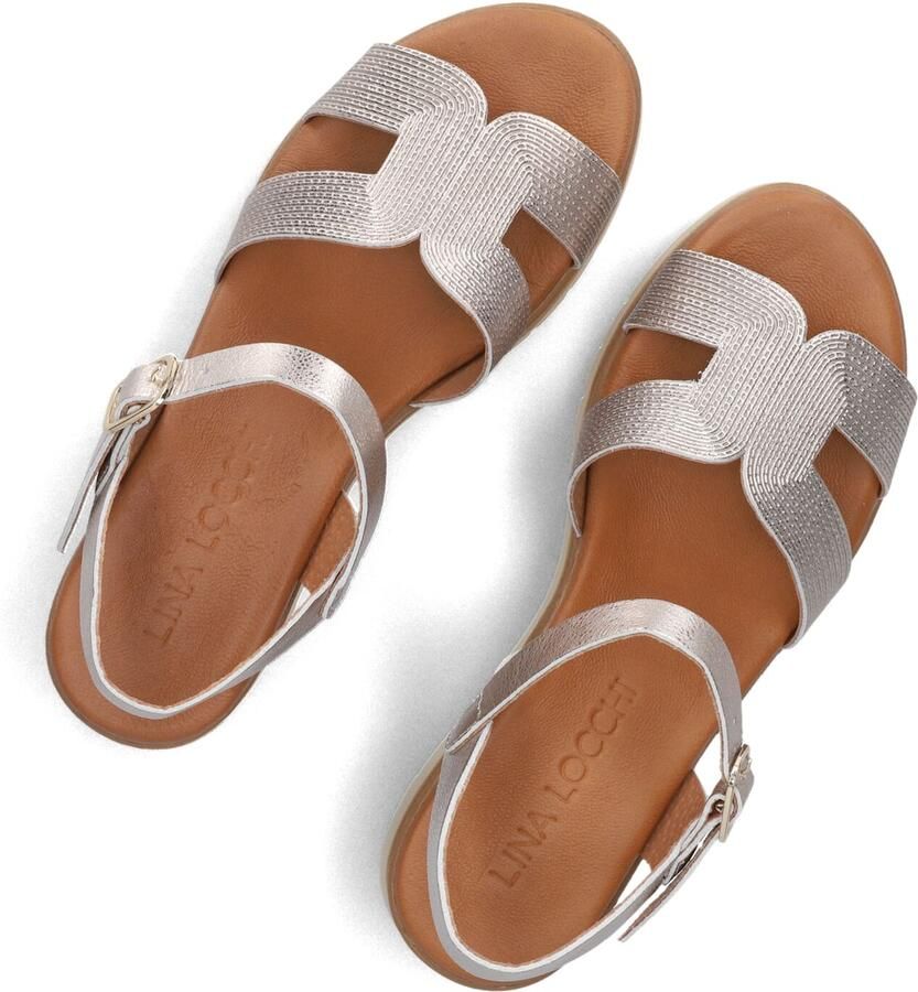 LINA LOCCHI Sandalen met Hak Dames 8224 Maat: 40 Materiaal: Leer Kleur: Goudkleurig