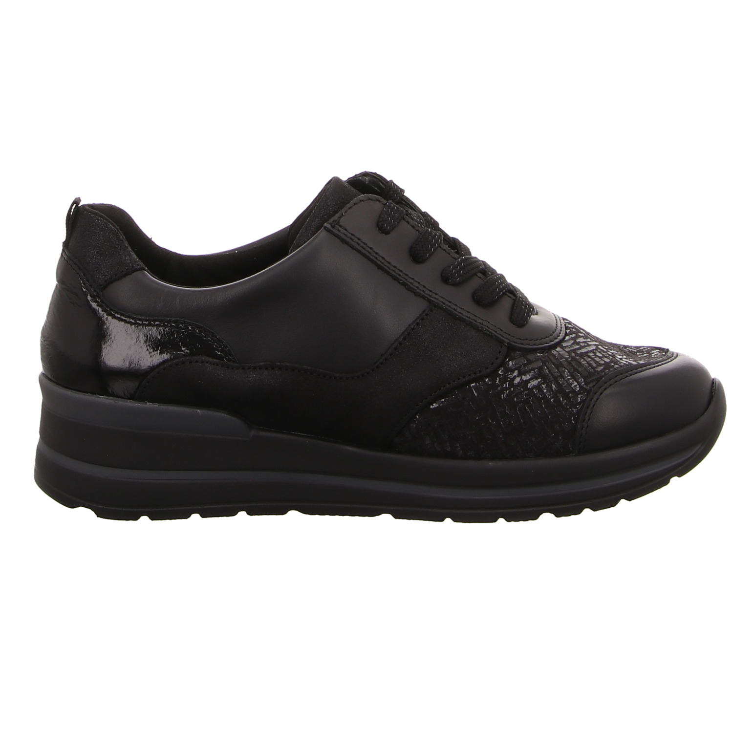 Waldläufer Schnürhalbschuh schwarz