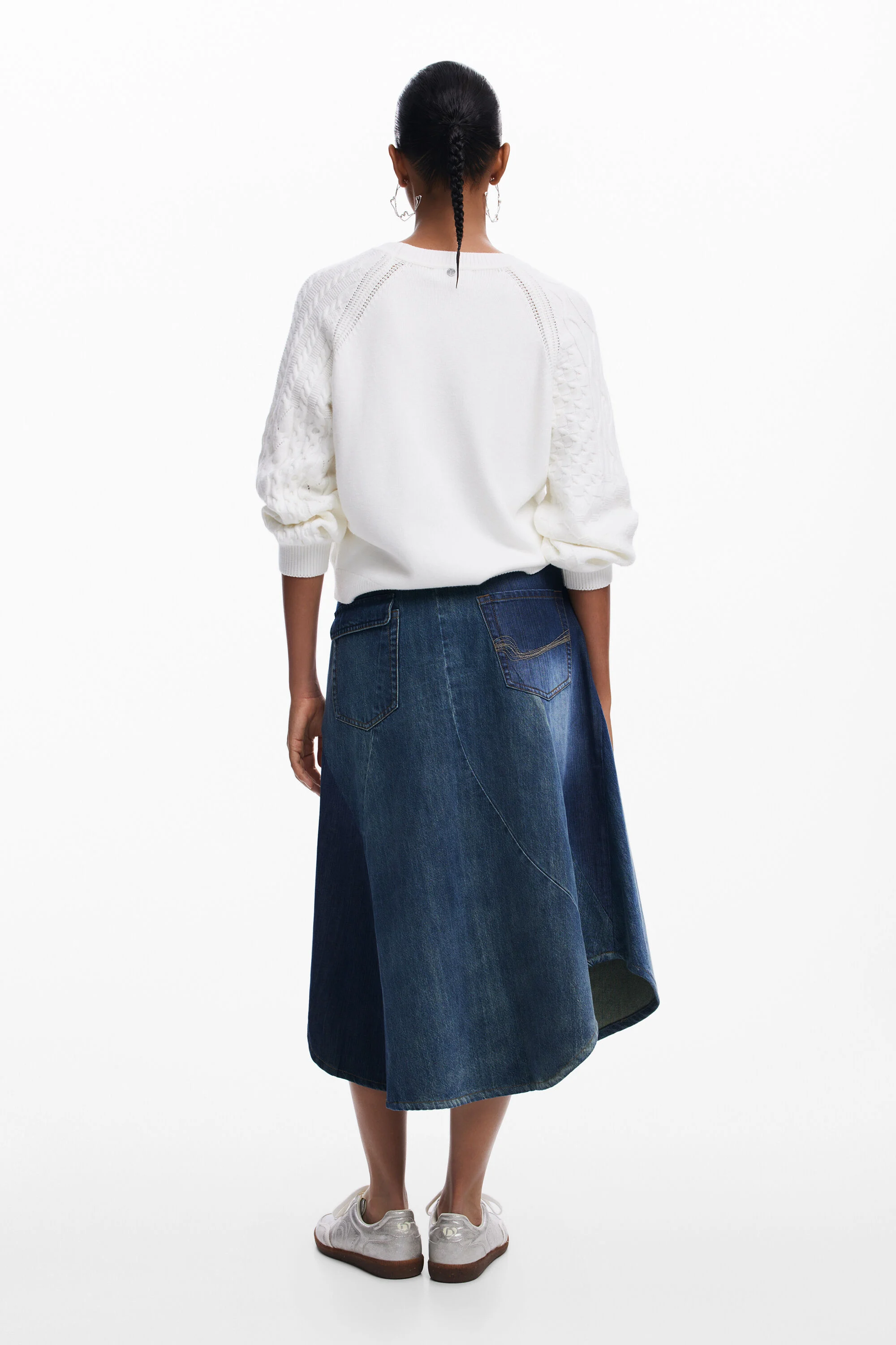 Falda denim patchwork