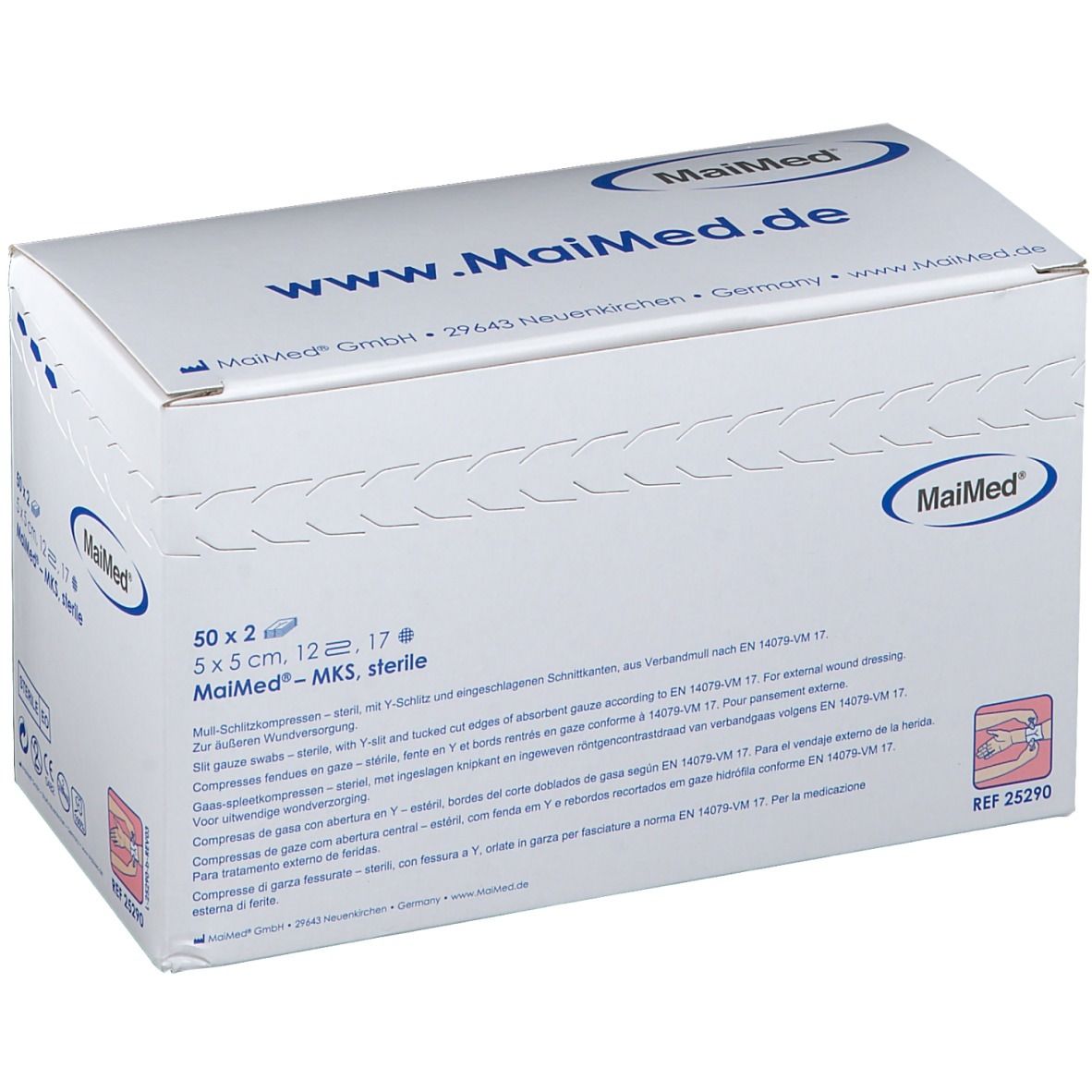 MaiMed® Vlies-Schlitzkompressen 5 x 5 cm 12 fach steril