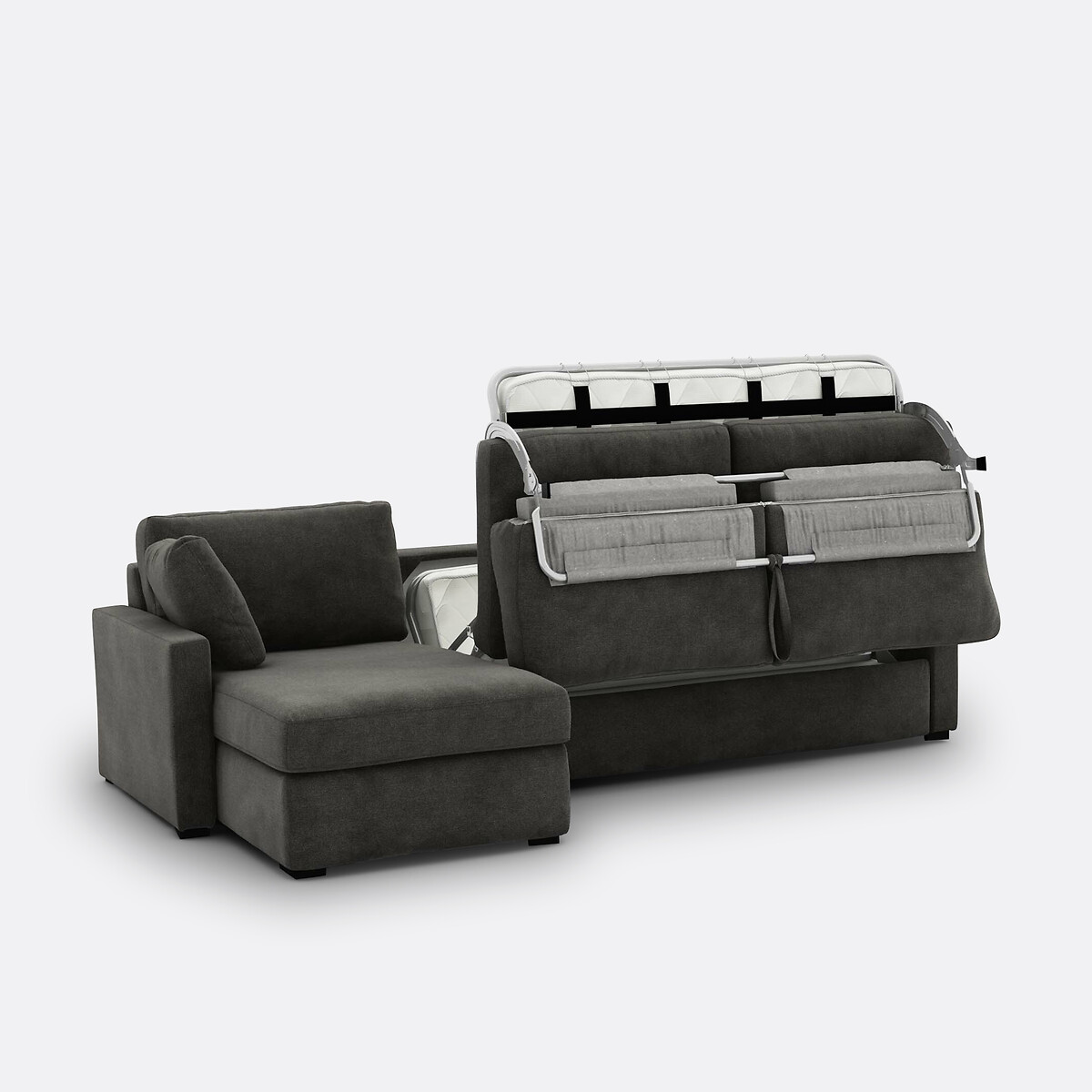 LA REDOUTE INTERIEURS<br>Sofá-cama de canto, tecido texturizado, espuma, Timor